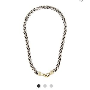 David Yurman large wheat chain silver necklace.